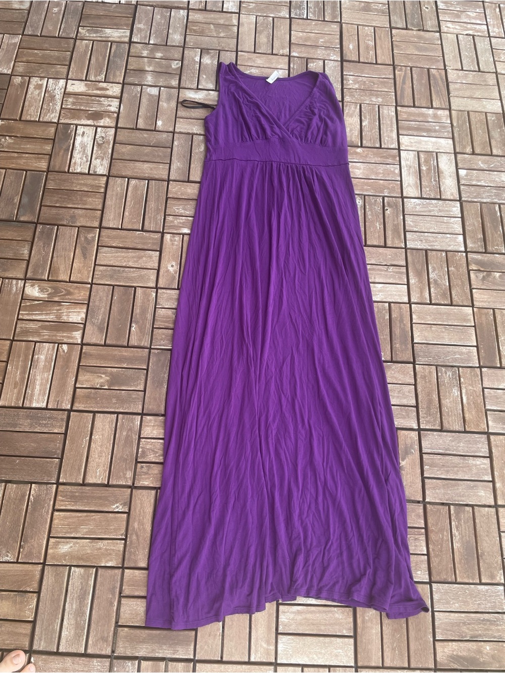 Loveappella Purple Sleeveless V-Neck Maxi Dress